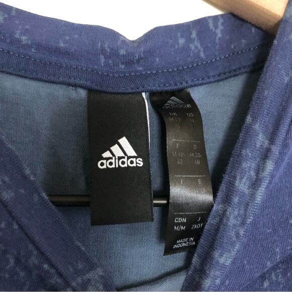 ❤️5/$25 SALE Adidas Navy Blue Crop Drop Armhole Gathered Front Muscle Tank Top - Picture 4 of 5